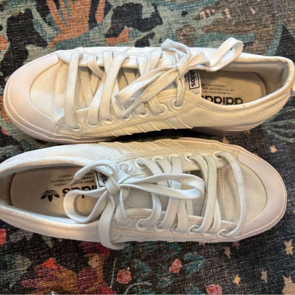 Adidas Classic White Nizza Platform Lace-Up Sneakers